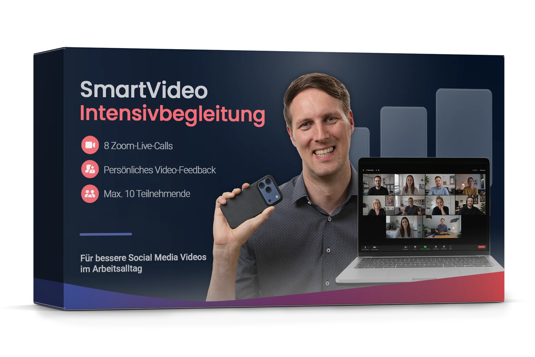SmartVideo Intensivbegleitung – Produktbox mit André Baumeister und den Programm-Eckdaten